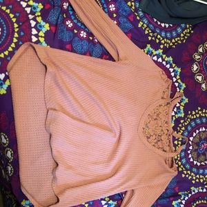 Cute off shoulder long sleeve top